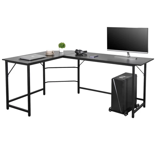  66" L-Shaped Desk Computer Gaming Desk Laptop Table Corner Workstation Office - Picture 1 of 19
