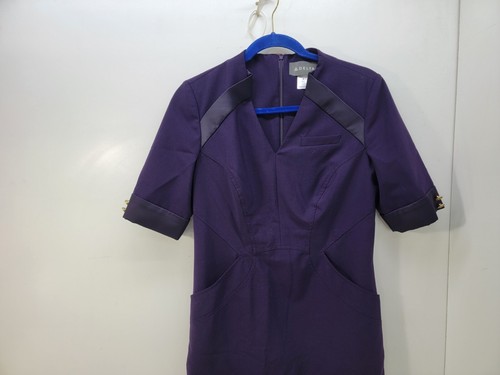 Zac Posen Delta Airlines Flight Attendant Purple Plum Dress SIZE 6 TALL
