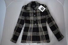 Chanel Fantasy Tweed Black White Check Cc Button Jacket Coat Eu36 Uk6-8 New Bnwt
