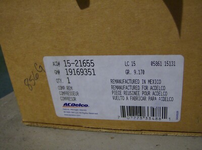 GENUINE GM ACDELCO 19169351 15-21655 A/C COMPRESSOR | eBay