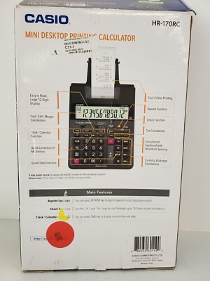 Casio Hr-170rc Not Printing Casio Mini Desktop Printing Calculator