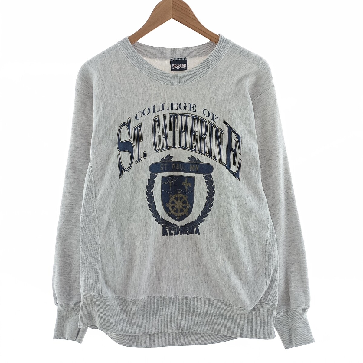 90s ビンテージ JANSPORT 　3段プリントグレースウェット 90'S JanSport Reverse Weave College Sweatshirt, Made in USA