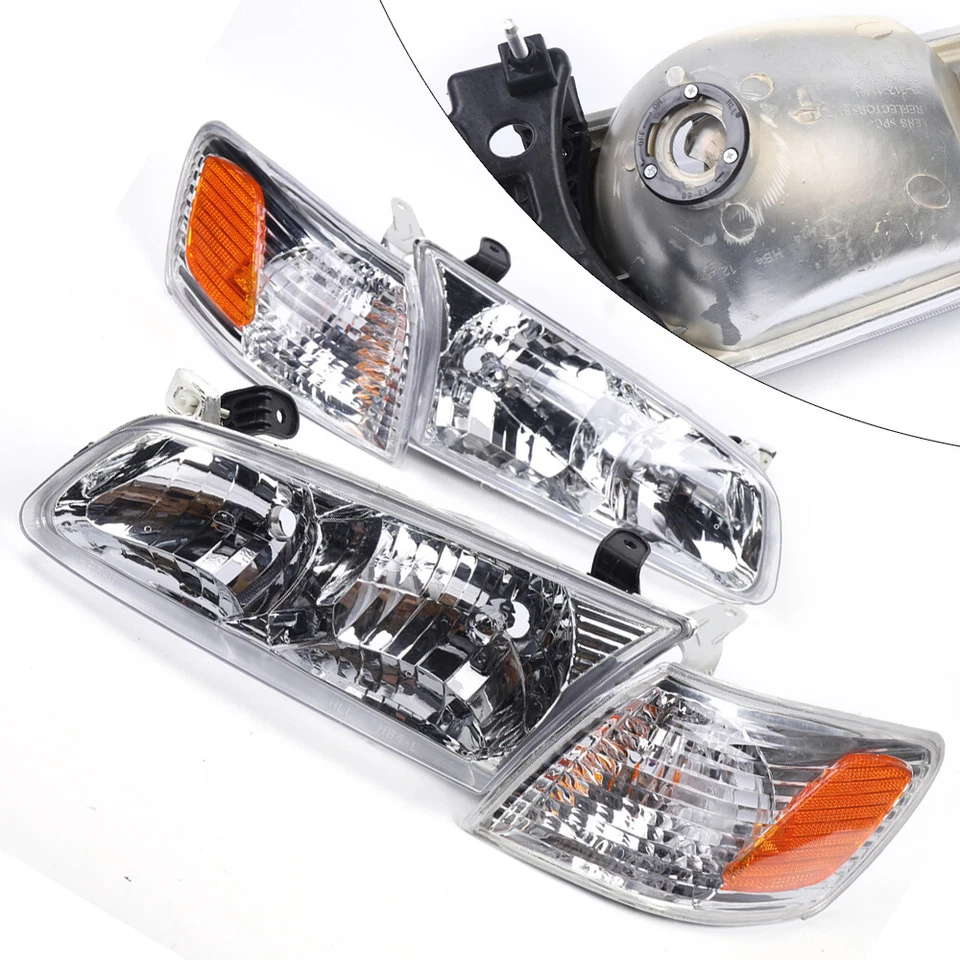 For 2000-2001 Toyota Camry Headlights & Corner Lights Left+Right Assembly Set Foto 3 de 4