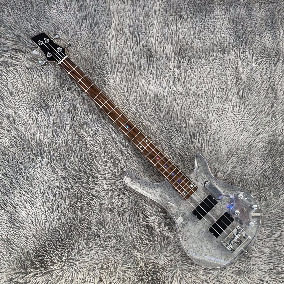 Electric Bass Guitar 4 String Acrylic Body HH Pickup Maple Electric Bass Guitar 4 String Acrylic Body HH Pickup Maple