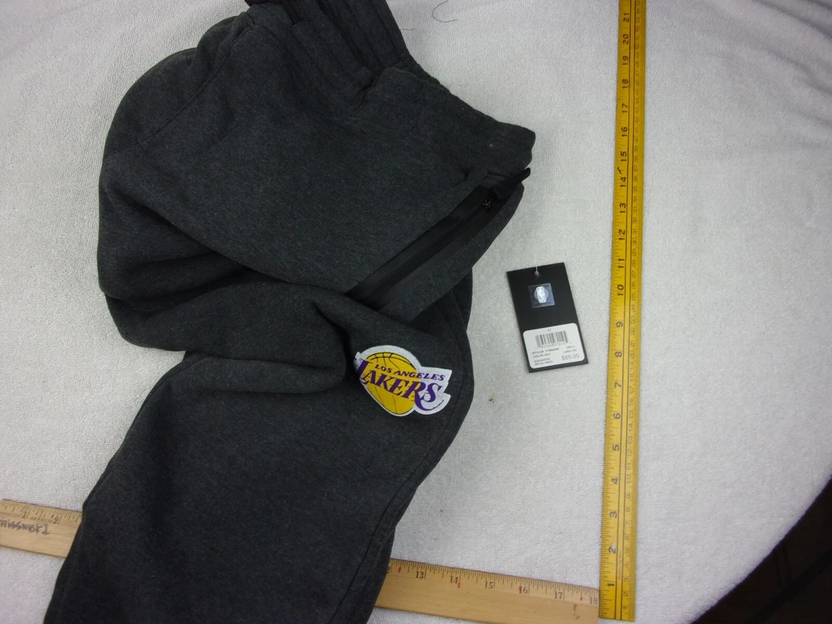 Los Angeles Lakers sweat pants NWT XL tapered leg charcoal zipper