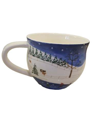 Large Bath & Body Works Holiday 1998 Coffee Chocolate Cup Mug, 5" Wide