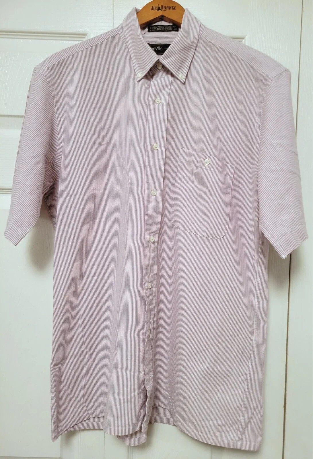 FILA Camicia vintage Savile Row grande viola gesso poliestere manica corta