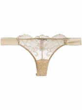 I.D. Sarrieri Rosam Gold Embroidered Tulle Low-Rise Thong L45143 Size Large 3 
