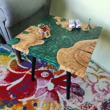 Handmade Epoxy Resin Table – Resin River Table – Live Edge Wood – Custom table