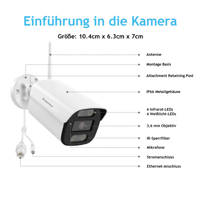 5MP Add-On PTZ/Bullet ÜberwachungKamera Jennov NVR WLAN Kamera Sicherheitssyst