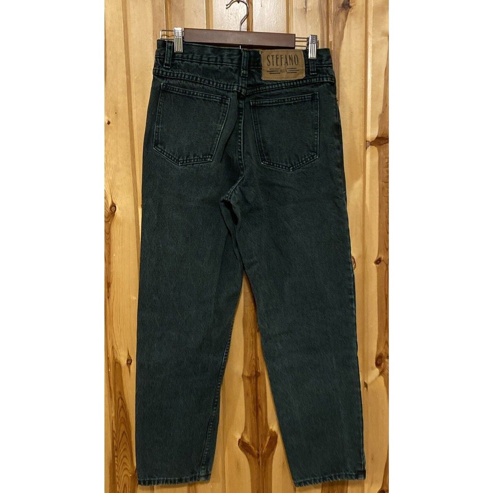 Vintage Stefano Man Jeans Men's Size 30X30 Green Wash Pants 100 Cotton