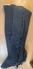 ANTIQUE LONG BLACK WOOL GAITERS SPATS REENACTMENT
