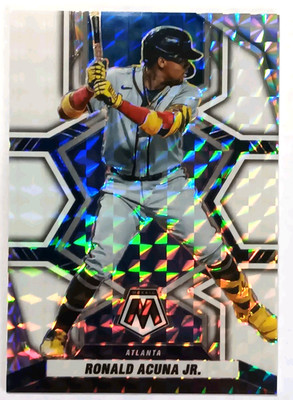 2022 Panini Mosaic Ronald Acuna Jr White Mosaic Prizm 19/25 Braves
