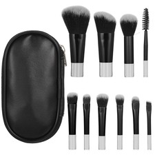 10 Pcs Mini Travel Makeup Brushes Set with Pouch Bag for Women Girls