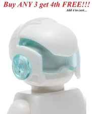 ☀️NEW LEGO Minifigure Minifig Headgear White Space Helmet Trans-Light Blue Visor