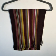 V Fraas Multicolored Scarf With Fringe Ends Acrylic Multicolored