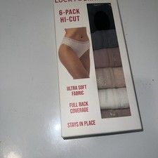 Lucky Brand Hi-Cut Soft Full Back Coverage Underwear Women 6 Pack Small
