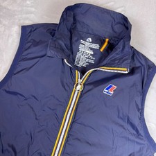 K-Way Le Vrai Rouland Warm Water Repellent Vest Full Zip Mens Large Blue Depth*