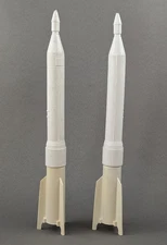 Marx Cape Canaveral 2 Stage Rocket White Plastic Vtg 1950s 1960s Space Set of 2