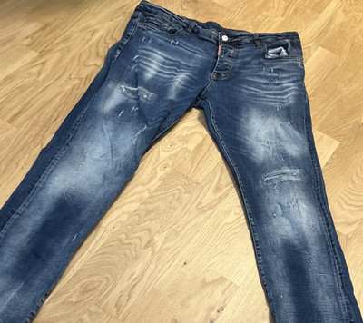 Dsquared2 Herren Skinny Jeans L 75cm Blau Denim Distressed Five-Pocket