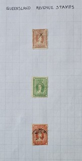 POSTAL REVENUE QUEENSLAND Lovely COLLECTION of 3x SCARCE Postal Revenues