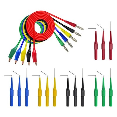 Cleqee P1920 Alligator Clip to Banana Plug Test Lead for Electrical Back Probe