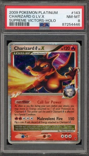 Pokemon Charizard G Lv.X Supreme Victors Holo Ultra Rare #143 PSA 8