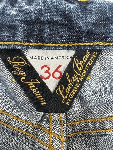 VTG Lucky Brand Bootcut Medium Wash Blue Jeans USA Mens Size 36 Distressed - Picture 10 of 17