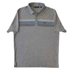 Travis Mathew Golf Polo Shirt Men’s Large Grey Performance Wear w/ Buttons, EUC