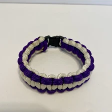 Paracord Bracelet 550 In Purple and White Survival Paracord Bracelet USA Seller
