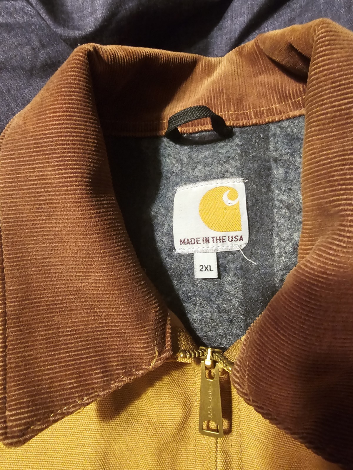 Carhartt -Men's Vtg Detroit Jacket Tan J001-BRN Blanket - Size 2 XL Interstellar image 3