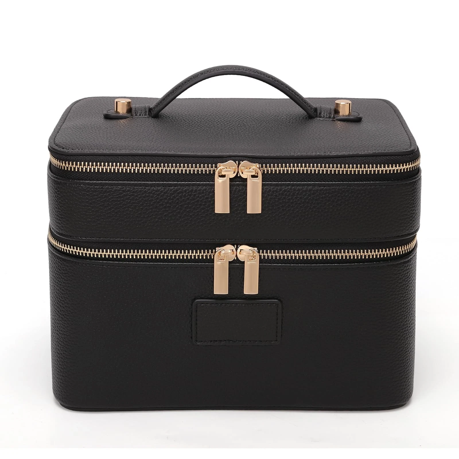 Large Makeup Bag Duo Vanity Case for Women Leather Makeup Case Travel Toiletr...