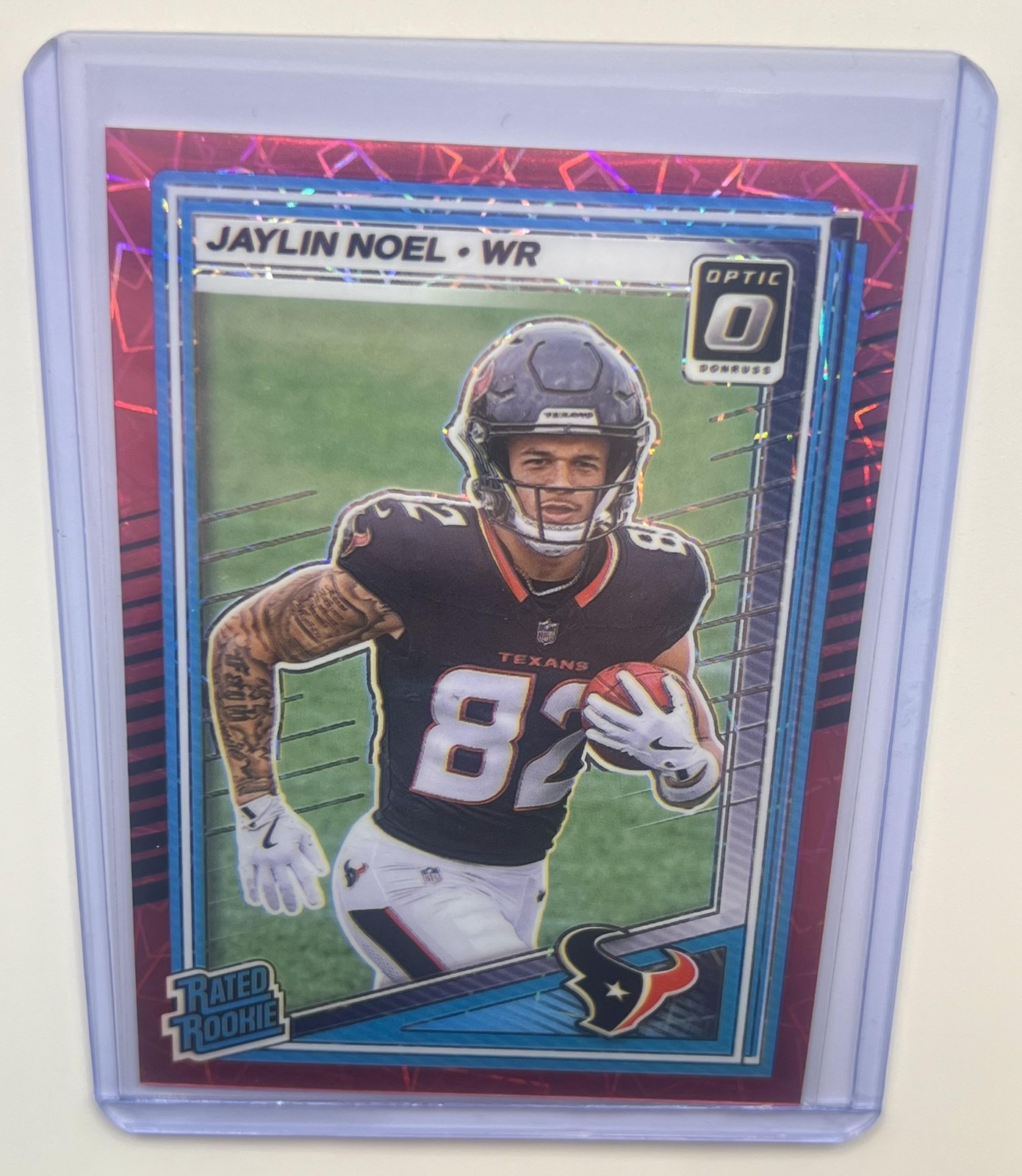 2025 Donruss Optic #241 Jaylin Noel Rated Rookie Pink Velocity /99 RC - Texans