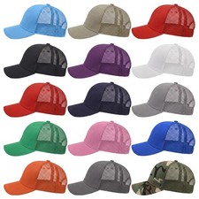 Lot 12 Pack Trucker Hat Mesh Back Plain Solid Snapback Baseball Cap Visor Blank