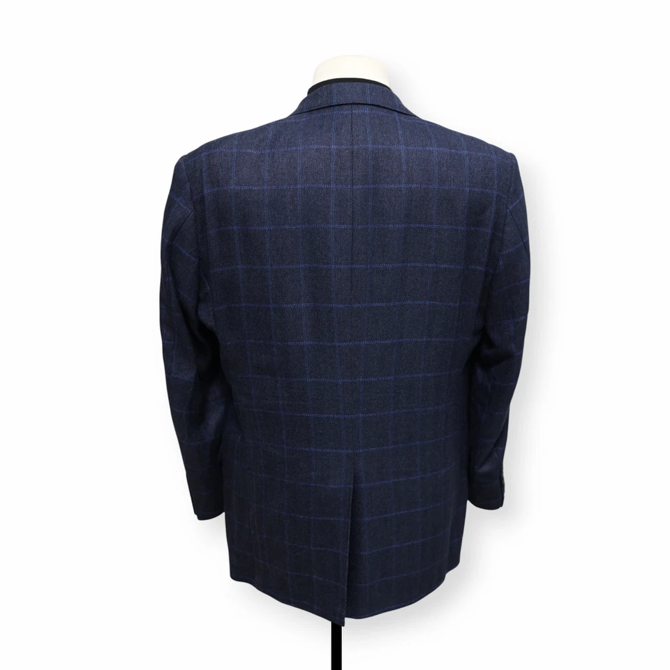 ALEXANDER JULIAN мужской синий оконное стекло 100% шелк спортивное пальто куртка blazer 42 R - Изображение 4 из 4