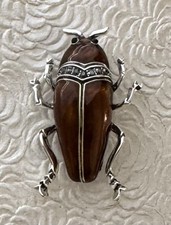 Beetle Insect Brooch enamel on metal