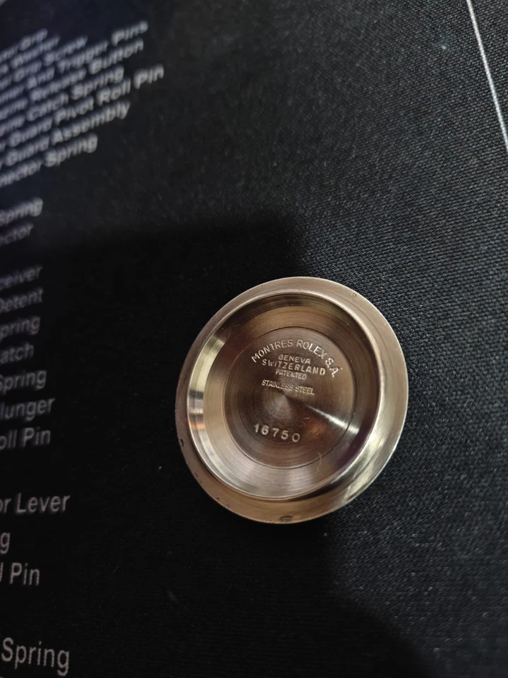 Rolex 16750 GMT fondo de caja de acero inoxidable Foto 4 de 4