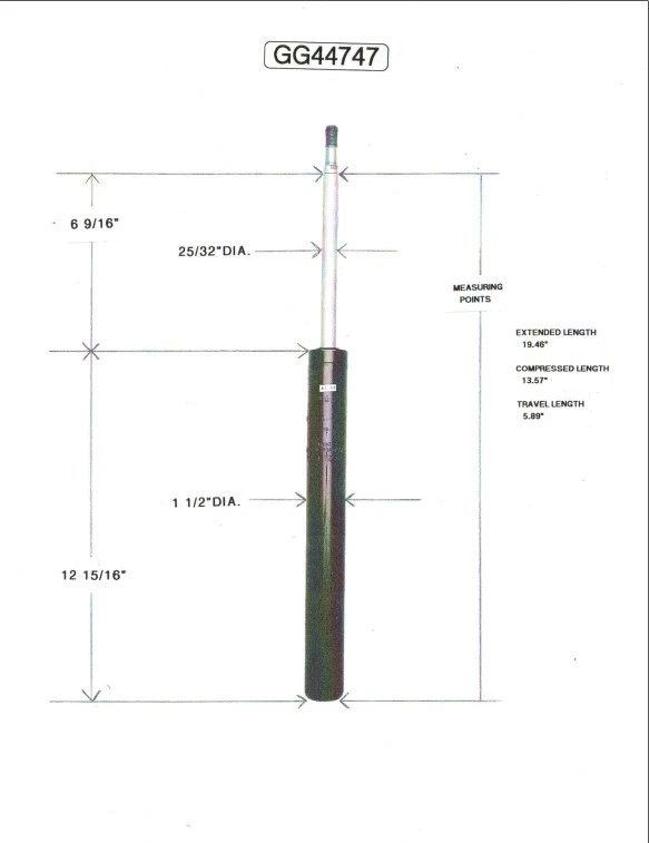 1 SINGLE Front Gabriel G44747 Gas Shock fits 1984-1987 Toyota Corolla - Image 4 of 4