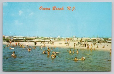 One of the Beautiful Bay Beaches at Ocean Beach NJ Chrome Postcard