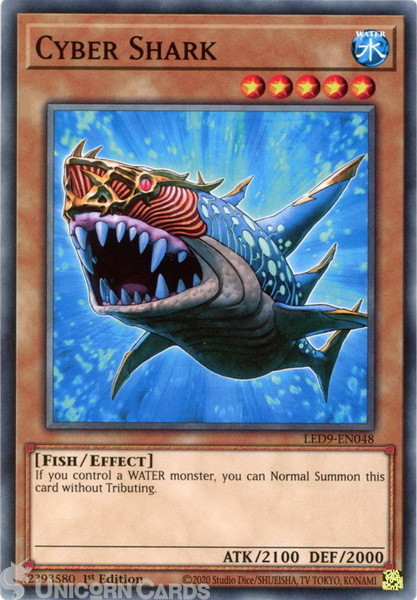 LED9-EN048 Cyber Shark  Common 1st Edition Mint YuGiOh Card