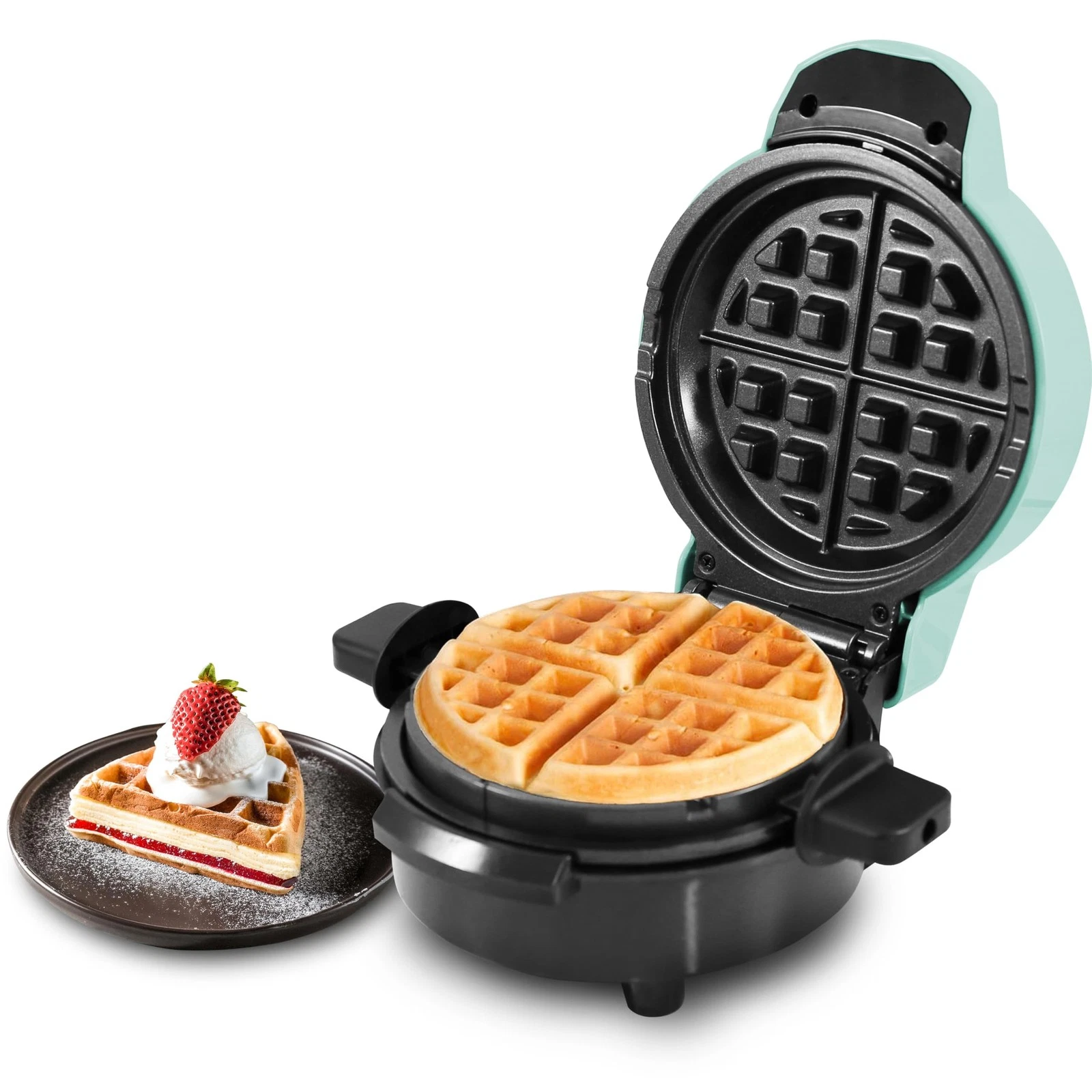 Elite Gourmet EWM380M Nonstick Fluffy Stuffed Waffle Maker, 1.5Inch Jumbo Thi...