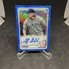 TJ Sikkema 2020 Bowman Chrome Auto  SP Blue Refractor /150 Yankees Red Sox  