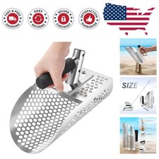 Versatile Stainless Steel Sand Scoop with Hexahedron Sifting Holes for Treasures