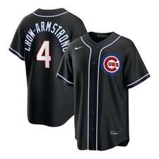 Chicago Cubs Pete Crow-Armstrong #4 Nike Black Out Fashion 2026 MLB Jersey