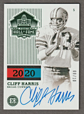 Cliff Harris 2020 Encased Autograph #8/10 Dallas Cowboys HOFer Perfect Auto