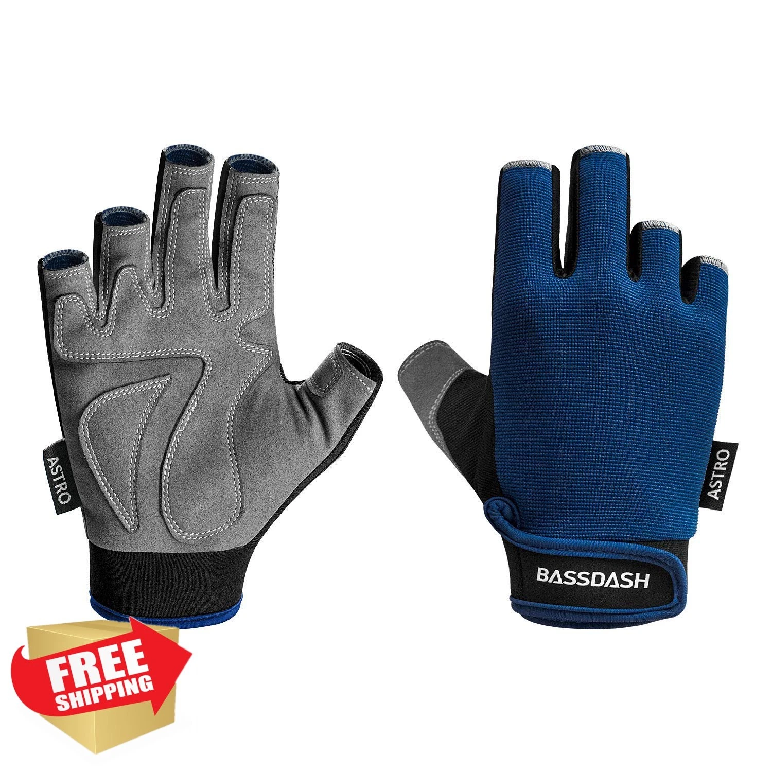 BASSDASH Astro Fishing Gloves Fingerless Men Women Kayaking