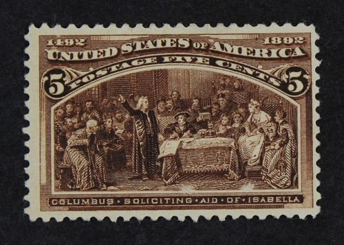 CKStamps: US Stamps Collection Scott#234 5c Columbian Unused NG Tiny Scratched