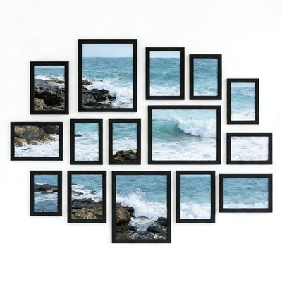 15 Pack Picture Frames Collage Wall Decor for Mounting or Tabletop Display, P...