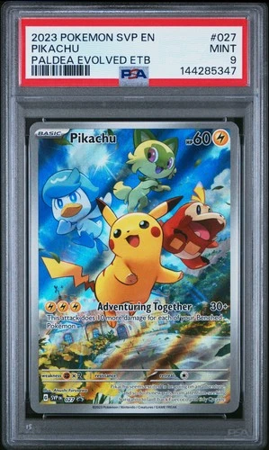 2023 POKEMON PALDEA EVOLVED ELITE TRAINER BOX #027 PIKACHU PSA 9