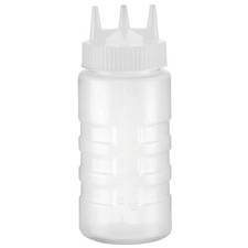 HUBERT Plastic Squeeze Bottle with White Tri Tip Top, 16 oz Clear